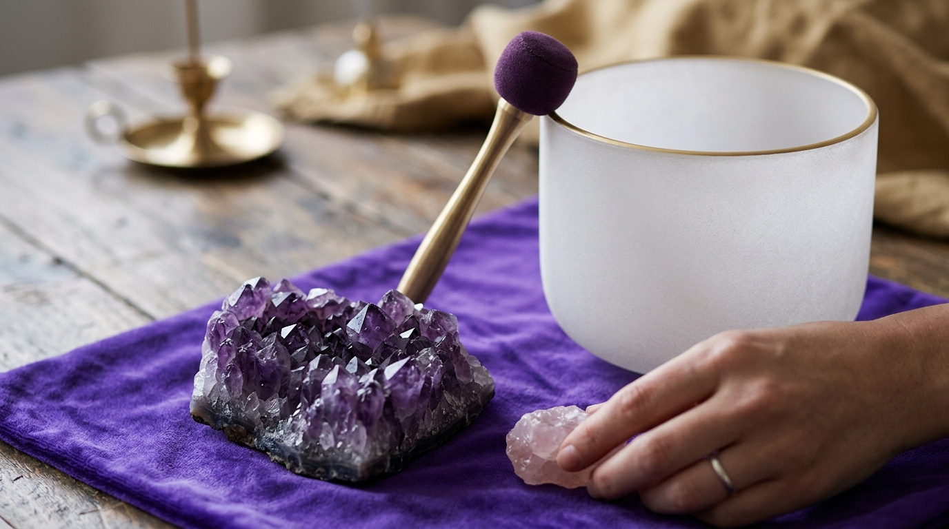 Singing Bowl + คริสตัล ทำงานร่วมกันอย่างไร | Amethez — ภาพประกอบ 1