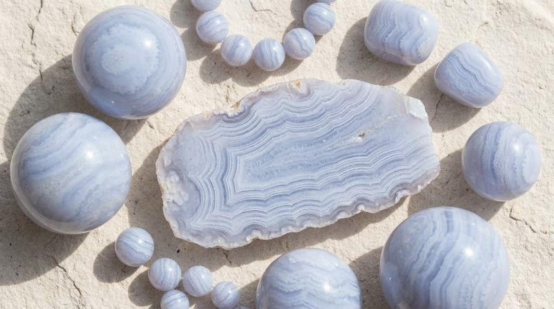 บลูเลซอะเกต (Blue Lace Agate) หินแห่งการสื่อสาร สรรพคุณและความหมาย | Amethez