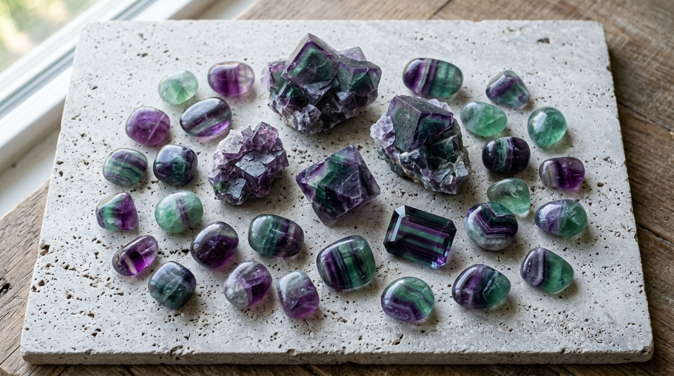 ฟลูออไรต์ (Fluorite) หินแห่งความหลากสี สรรพคุณและความหมาย | Amethez