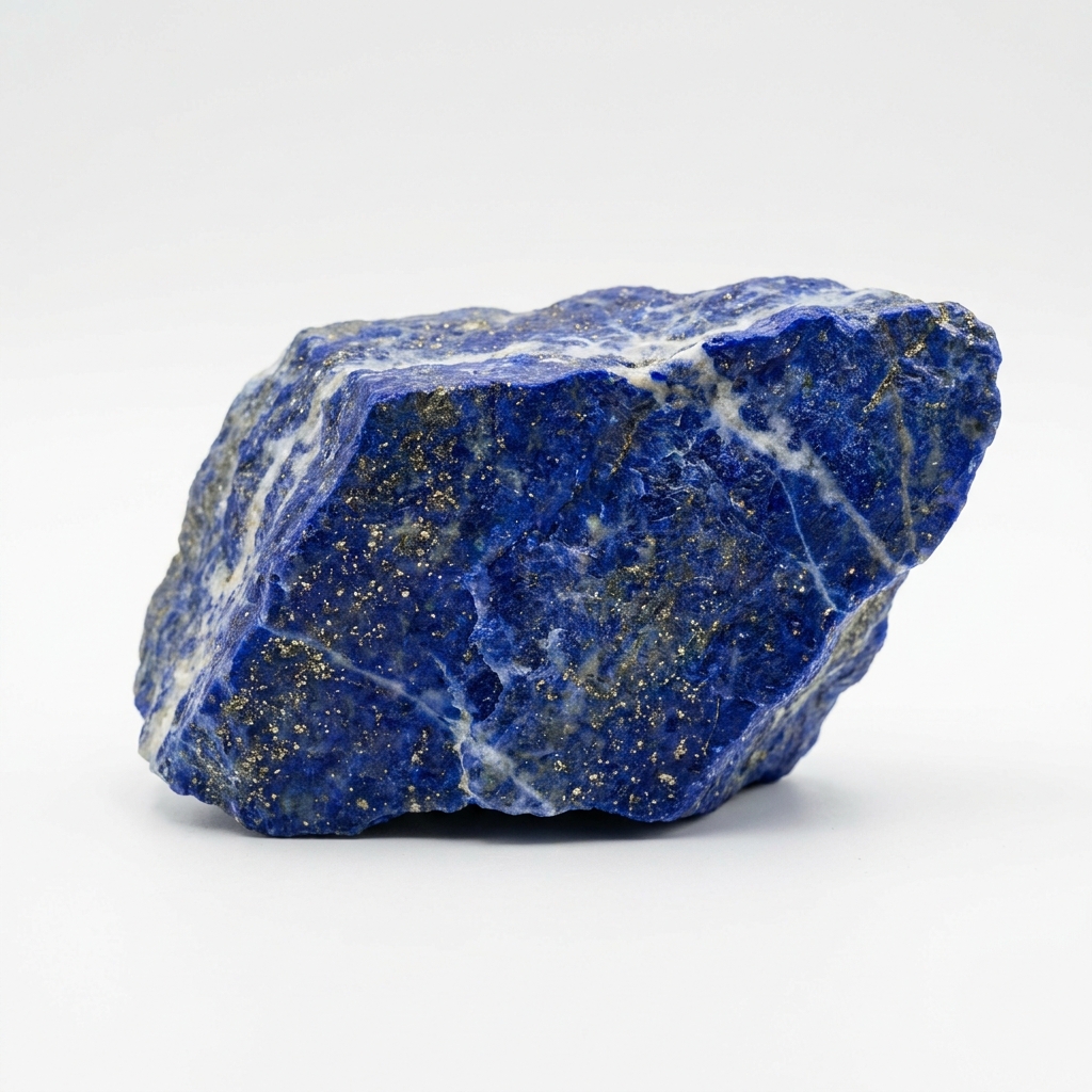 Lapis Lazuli ทรงกลมขัดเงา สีน้ำเงินเข้มมีจุด Pyrite สีทอง — Amethez Crystal Atlas