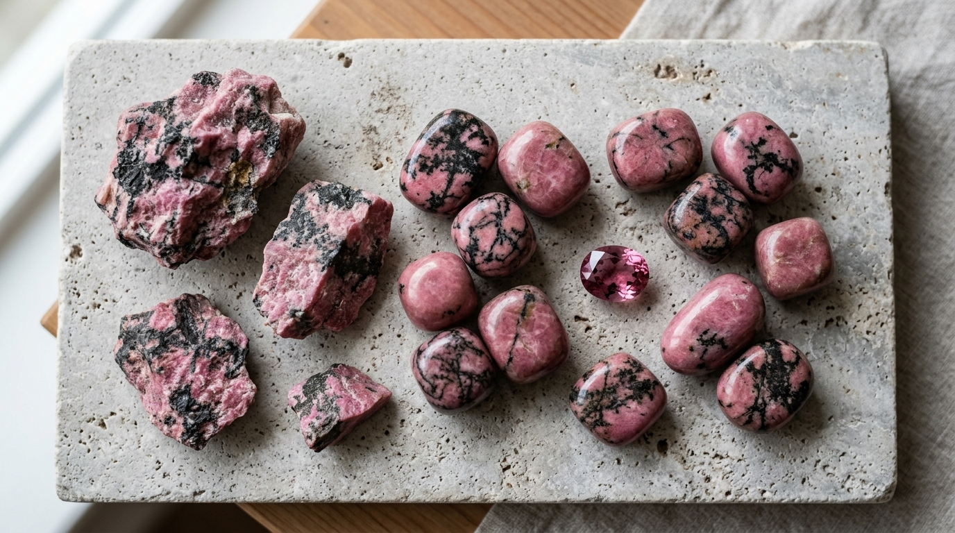โรโดไนต์ (Rhodonite) หินแห่งความเมตตา สรรพคุณและความหมาย | Amethez